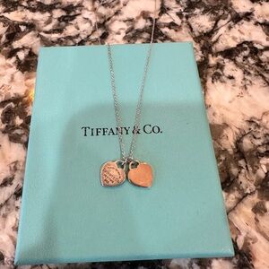 Tiffany & Co. Silver Double Heart Necklace